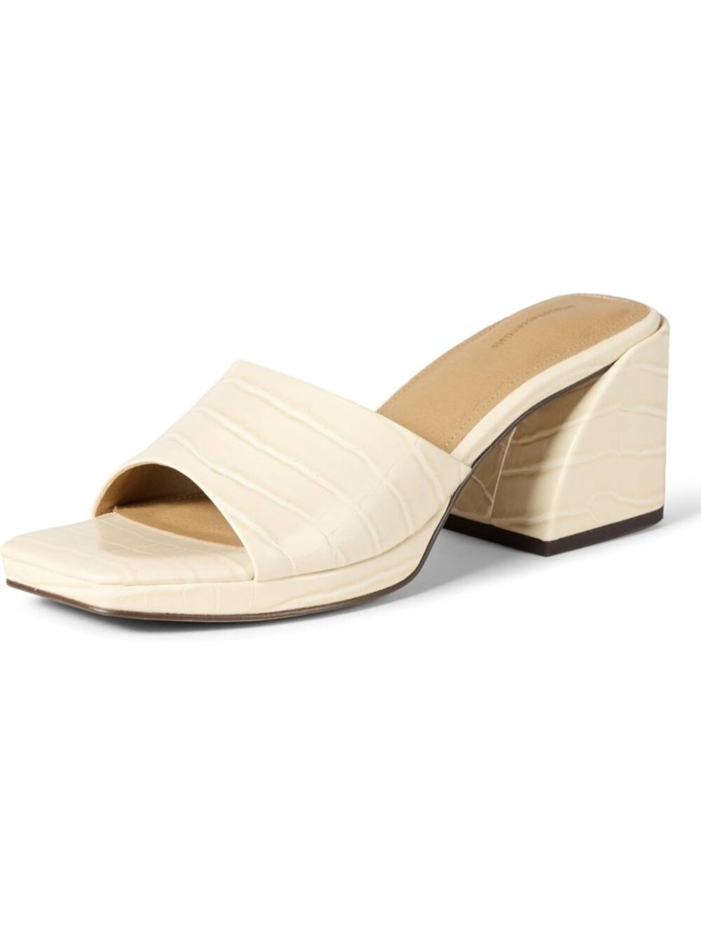 Womens Cream Mesh Kitten Heels Square Toe Ankle Strap Low Heels Sandals